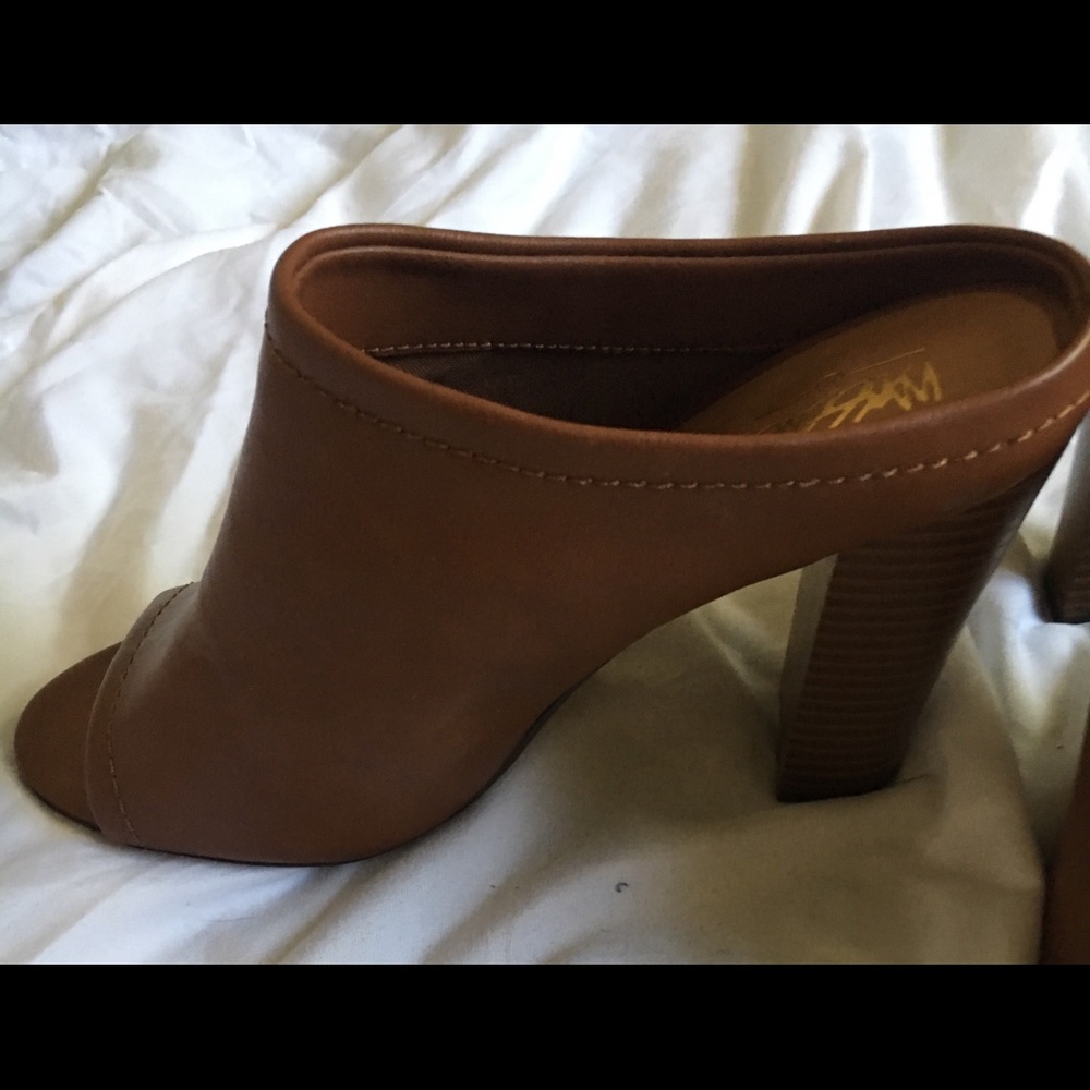 Tan mule heels
